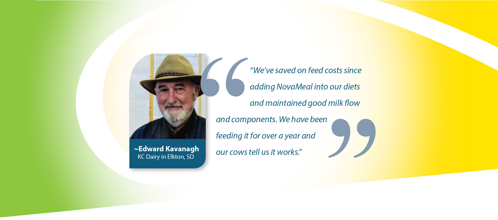 A picture of an older man with a quote from edward kennedy.